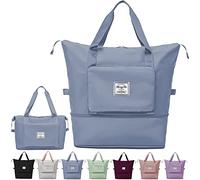 Large Capacity Foldable Travel Bag Portable Foldable Lightweight Waterproof Oxford Fabric Weekend Sports Gym Holiday Bag, Blue