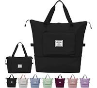 Large Capacity Foldable Travel Bag Portable Foldable Lightweight Waterproof Oxford Fabric Weekend Sports Gym Holiday Bag, Black, 42 cm x 23 cm x 40 cm