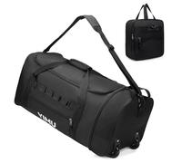 Large-Capacity Foldable Travel Bag, Single-Shoulder Hand-Held Wheeled Bag, Lightweight Travel Luggage Bag, Portable Luggage Bag Storage Bag for Business Trips, Black, Leisure Travel