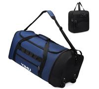 Large-Capacity Foldable Travel Bag, Single-Shoulder Hand-Held Wheeled Bag, Lightweight Travel Luggage Bag, Portable Luggage Bag Storage Bag for Business Trips, Navy Blue, Leisure Travel