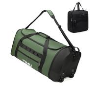 Large-Capacity Foldable Travel Bag, Single-Shoulder Hand-Held Wheeled Bag, Lightweight Travel Luggage Bag, Portable Luggage Bag Storage Bag for Business Trips, Green, Leisure Travel