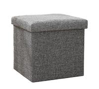 Large Capacity Folding Ottoman Storage Box Cotton Linen Footrest Stool Entryway Bench Supports 200kg Versatile Seat & Storage Solution 38cm Height