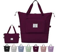 Large Capacity Folding Travel Bag,Portable Foldable Travel Lightweight Waterproof Oxford Fabric Duffel Bag Carry Luggage Bag for Expandable Weekender Sports, Gym, Vacation (Fuchsia)