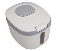 Large Capacity Food Storage Container, Rice Storage Container, Airtight Food Storage Container with Measuring Cup, Covered Rice Bucket, Cereal Dispenser Bin for Grains Nuts Flour(S Gray (5kg/11.0lb))