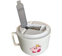 Large Capacity For INSTANT Noodle Bowl with Lid Featuring Cartoon Pattern Stainless Steel Microwave Safe for Soup and Ready Meals with Compact Utensils (B)