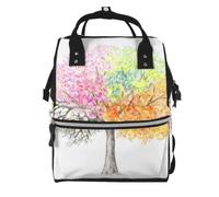 Large Capacity Four Seasons Spring Tree Print Mummy Backpack Diaper Bag | Laptop College Book Bag Outdoor Casual Daypack Travel Lightweight Fashion youth Adjustable