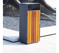 Large Capacity Garbage Storage Bucket, Outdoor Trash Can with Lid and Ashtray, Extra Tall Waste Recycle Bin for Kitchen, Patio, Garden