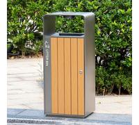 Large Capacity Garbage Storage Bucket, Outdoor Trash Can with Lid and Ashtray, Extra Tall Waste Recycle Bin for Kitchen, Patio, Garden