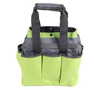 Large Capacity Garden Tool Storage Bag, Portable Gardening Tote Organizer with 9 Pockets, Oxford Cloth Tool Carrier with PE Board Bottom for Planting Pruning Weeding