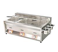 Large Capacity Gas Fryer, Stainless Steel LPG Fryer For Home And Commercial, Adjustable Firepower, With Baskets And Lids, For Chips Donuts Fish, Easy Clea