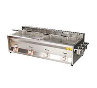 Large Capacity Gas Fryer, Stainless Steel LPG Fryer For Home And Commercial, Adjustable Firepower, With Baskets And Lids, For Chips Donuts Fish, Easy Clea