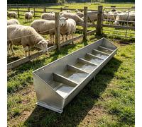 Large Capacity Goat Feeder, Multi-Compartment Livestock Water Trough for Hog, Cattles, Deers, Floor & Wall Mounted Hay Feeder