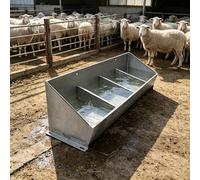 Large Capacity Goat Feeder, Multi-Compartment Livestock Water Trough for Hog, Cattles, Deers, Floor & Wall Mounted Hay Feeder
