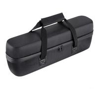 Large Capacity Hard Shell E-Bike Battery Bag, Waterproof PU EVA Storage Case with Organized Mesh Pockets and Padded Handles for Cycling Tools and Essentials, Black 46x16x10cm Size