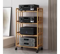 Large Capacity HiFi Audio Rack - Adjustable 2/3/4/5-Tier Media Stand Sturdy AV Cabinet for Stereo System Easy Assembly HiFi Storage Solution