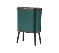 Large Capacity Indoor Trash Can with Lid, High-Footed Kitchen & Bathroom Bin, Stylish Living Room Waste Container, Creative Household Garbage Can