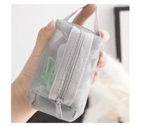 Large Capacity Key Bags Transparent Cosmetic Bag Square Mesh Storage Pouch Mini Zipper Coin Purse Mini Wash Bag Stationery Case(Grey)