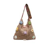 Large Capacity Knitted Handbag For Women Casual Styles Crossbody Purse Beach Bag With Artistic Crochet Patterns Crocheted Beach Purse