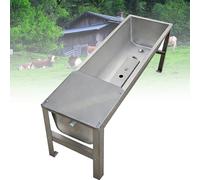 Large Capacity Livestock Hay Feeder, Stainless Steel Feeding Stand for Farm, Pasture, and Yard Use for Horses, Sheep, and Calves