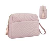 Large Capacity Makeup Bag | Makeup Cosmetic Bags,Waterproof Cosmetics Pouch Bags with Carry Strap for Eye Shadow, Eyebrow Pencil, pink and white, Refer to description, Unisex