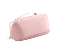 Large Capacity Makeup Bag- PU Leather Portable Makeup Organiser, Travel Toiletry Bag, Waterproof Jewellery Box, Ladies Make Up Bag Zipper Bag with Handle and Divider for Mother's Day Gift