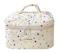 Large Capacity Makeup Organizer Storage Bag Cosmetic Organizer Case Colorful Polka Dots Cosmetic Zipper Pouch for Women