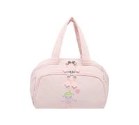 Large Capacity Makeup with Multiple Compartments and Handle for Travel Gym Storage Pastel Bag White Cosmetic Bucket Case Quilted Large Capacity Portable Toiletry Adjustable Handle Cosmetic
