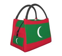 Large Capacity Maldives Flag Lunch Bag for School Work Kids Girls Boys Women Men Travel Tote Bag Lunch Box School Lunchbox Tote Outdoor Picnic Lunchboxes for Travel Picnic