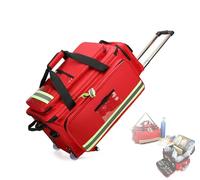 Large Capacity Medical Trolley Bag Empty, Rolling Supplies Bag, Fire-Retardant 1800D Oxford Cloth with Compartments, Durable Wheels for Home Health Nurses Doctors
