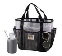 Large Capacity Mesh Tote - 16.54x11.22x11.02 Inches, Canvas Frame Shoulder Bag, Quick Dry Water Drain | Sandproof Pool Bag Multiple Side Pockets Heavy Duty Lightweight Gear Daily Shopping Errands