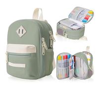 Large Capacity Mini Backpack Pencil Case - High-Capacity Storage Organizer for Pens, Markers & Stationery - Ideal for Students, Teen Girls & Adults (Green)