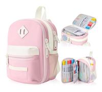 Large Capacity Mini Backpack Pencil Case - High-Capacity Storage Organizer for Pens, Markers & Stationery - Ideal for Students, Teen Girls & Adults (Pink)