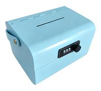 Large Capacity Money Safe 18cm for Coins and Notes(Blue) | Custom code lock, secure steel body, pink finish, 18cm size, for ideal for kids savings goals