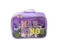 Large Capacity Multifunctional Storage Carrier Featuring Printed Letters Visible Design for Cosmetics Travel Needs and Home Organization Clear Makeup Bag with Handle