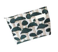 Large Capacity Mushroom Themed Makeup Bag with Multiple Compartments Ideal for Organizing Travel Beauty Mushroom Print Toiletry