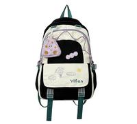 Large Capacity Nylon Backpack for Teens Girls School Travel Fashion Contrast Color Laptop Book Bag with Small Coin Purse
