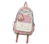Large Capacity Nylon Backpack for Teens Girls School Travel Fashion Contrast Color Laptop Book Bag with Small Coin Purse