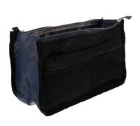 Large Capacity Nylon Cosmetics Storage Bag Folding Organizer Black | Multi-pocket Liner, Lightweight Tear-resistant Stitching, Portable for Glasses and Cosmetics, Travel Use