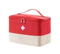 Large Capacity Oxford Cloth Medicine Box Lightweight Foldable Waterproof Wear-Resistant Separated Household Travel First Aid Kit for Home, Office, Travel(Red)