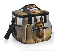 Large-capacity Oxford Cloth Running German Shepherd Dog Printed Camping Ice Bag, Outdoor Portable Insulation And Cold Storage Bag, Enjoy A Cool Camping Time