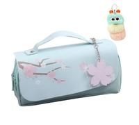 Large Capacity Oxford Pencil Case with Handle, Large Pencil Pouch with 3 Compartments Waterproof Pencil Bag for Girls, Green, Pencil case