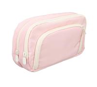 Large Capacity Pen Bag Stationery Organizer Pencil Case Makeup Organizer Bag with Multiple Compartments Water Resistant Oxford Fabric for School Office Travel Home (Roseate)
