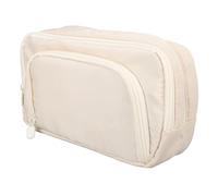 Large Capacity Pen Bag Stationery Organizer Pencil Case Makeup Organizer Bag with Multiple Compartments Water Resistant Oxford Fabric for School Office Travel Home (Beige)