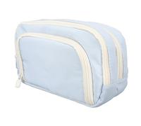 Large Capacity Pen Bag Stationery Organizer Pencil Case Makeup Organizer Bag with Multiple Compartments Water Resistant Oxford Fabric for School Office Travel Home (Blue)