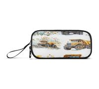 Large Capacity Pen Case Boys Pencil Case with Zipper Office with Zipper Construction Truck Cartoon Mining Car