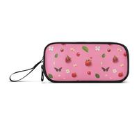 Large Capacity Pen Case Student Hard Shell Pencil Case Cute School Supply with Zipper Fresh Strawberries Fruit