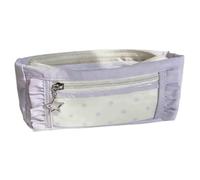 Large Capacity Pencil Bag Transparent Window Lace Floral for Purple | Item Highlights18 Double Zip Dual Compartment Inner Mesh Pocket Smooth Pull Kawaii Stationery Bag Girls (Purple)
