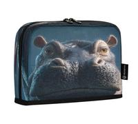 Large Capacity Pencil Case Bag Pen Case Funny Animal Head Hippo | wide-open Teen Girls Multi-Purpose Bag Multi-Slot High School Supplies cartucheras para ninas