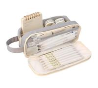 Large Capacity Pencil Case Big Pencil Pouch Pen Bag Large Pencil Pouch Pen Bag Pencil Box Holder Organizer Simple Storage Aesthetic Stationery Cosmetic Bag (Gray)