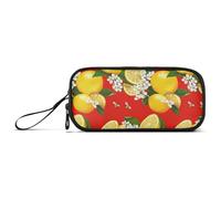 Large Capacity Pencil Case Boys Big Pencil Case Cosmetics with Handle Cartoon Yuzu Fruit